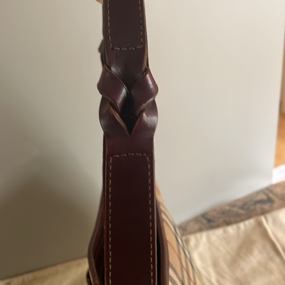 Authentic Burberry Haymarket Double Buckled Outer Pockets Bag - Picture 11 of 13